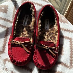 Airwalk Furry Moccasin Slippers Red Size 8
